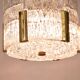 Kalmar Suspension Tambour Drum, Brass, Frosted Textured Glass, Austria, 1960s