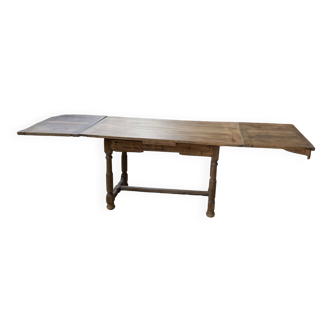 Table de ferme chêne avec allonges 237 cm