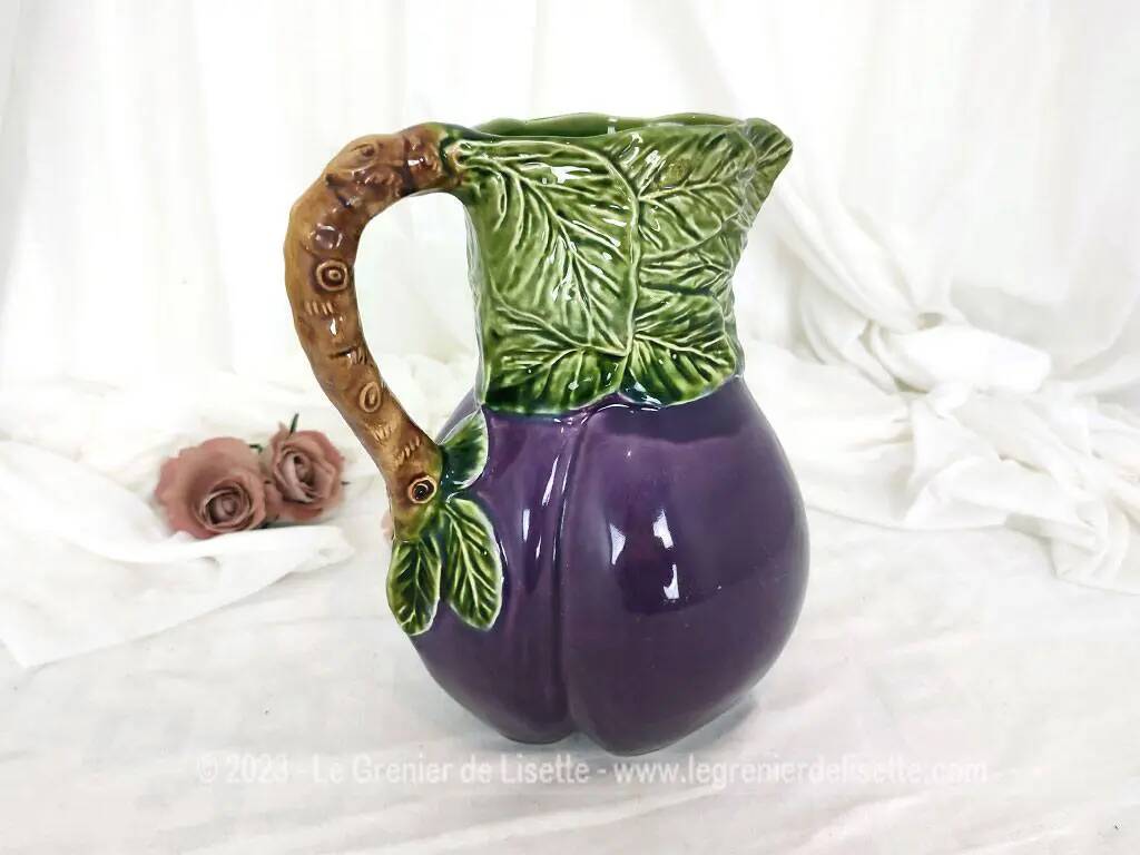 Eggplant Barbotine Pitcher