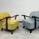 Art Deco blue club chairs