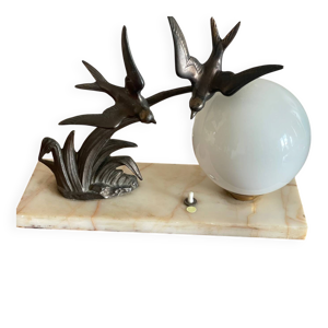 Lampe art déco hirondelles