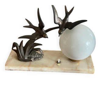 Art Deco swallow lamp