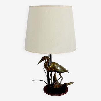 Brass table lamp, "the heron" – 1970