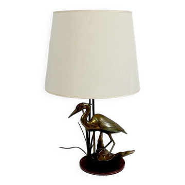 Lampe de table en laiton, « le héron » – 1970