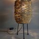 Fiber and metal tripod lamp