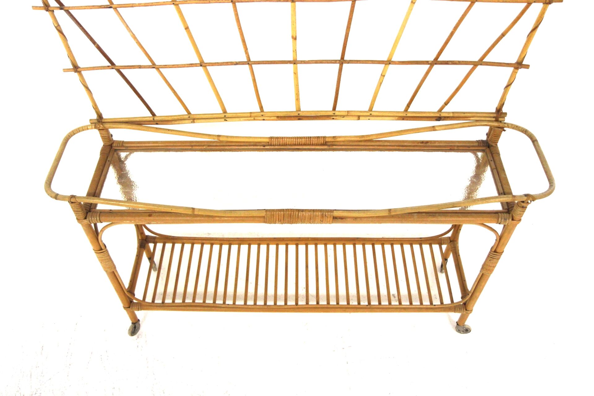 Scandinavian indoor planter in rattan, Sweden, 1960