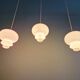 Trio de suspensions scandinaves en opaline blanche, 1960