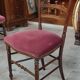 Pair of old velvet chairs in old rose carved wood