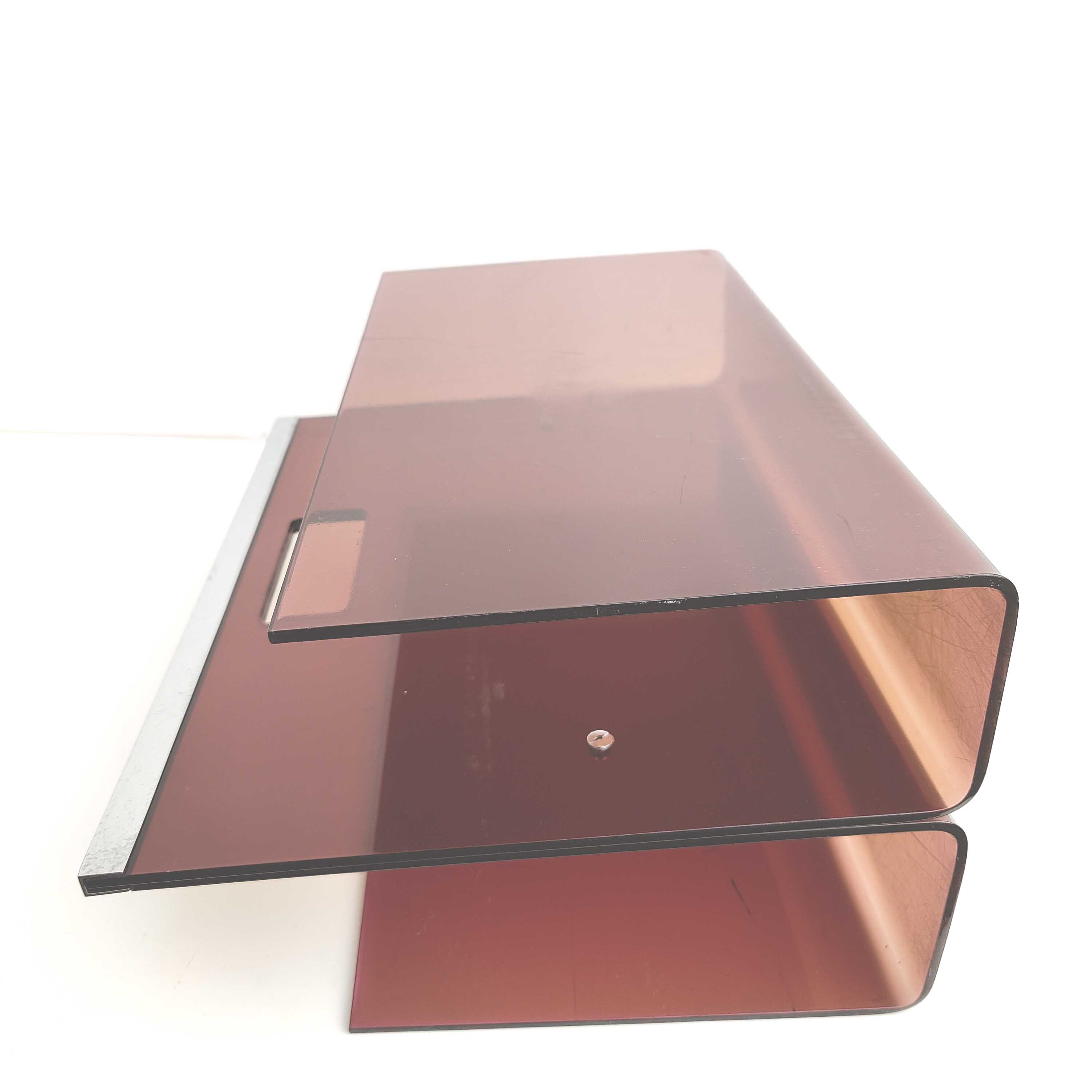 Plexiglas magazine holder Michel Dumas Roche Bobois 70s