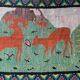 Romanian vintage rug with deers, nature scenery