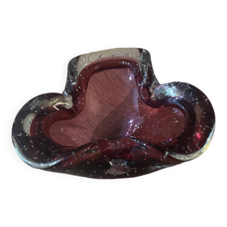 Murano shell-shaped bubble glass ashtray from 1970