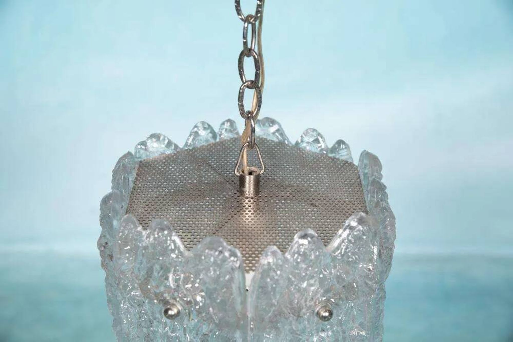 Orrefors Vintage Glass Suspension, Space Age lamp by Fagerlund