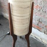 Atomic mid-century teak tripod floor lamp, 1960s