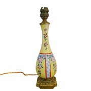 Pied de lampe vintage en porcelaine française de style chinoiserie