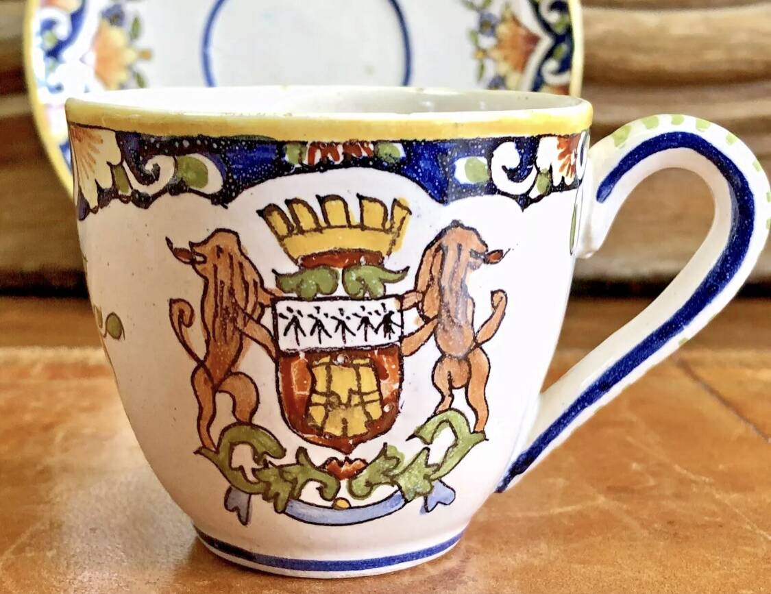 6 old Devres Fourmaintraux Rouen coffee cups Dinan model 19th century