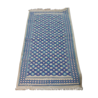 Handmade multicolored blue carpet 152x275cm