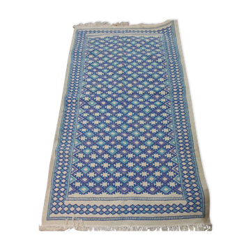 Handmade multicolored blue carpet 152x275cm