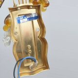 palwa mid century SCONCE 1970s crystal glass and gilt brass grapes and leaves