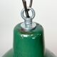 Suspension industrielle en émail vert, années 1960