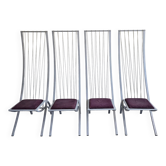 Ensemble de 4 chaises de salle à manger postmodernes "Harp" de Dietrich Design