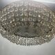 Chandelier en cristal et laiton italien des années 1960 – 6 lumières