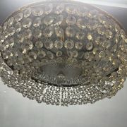 1960s Italian Crystal & Brass Chandelier – 6 Lights