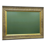 Vintage rectangular classical gold and black mirror. France, 1970s.