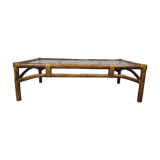 Table basse bambou verre fumé