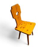 4 x chaises folk / Tyroler / en pin / 1970