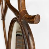 Curved wooden psyche mirror from the 60s