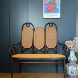Bentwood and cane bench stamped Thonet - model 83 - early