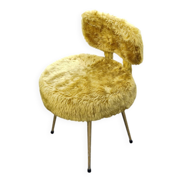 Faux fur chair in Pelfran vintage style from the 1970s.