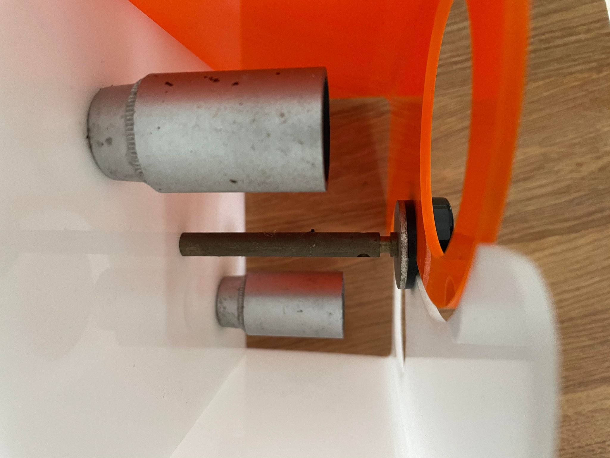 Vintage two-light wall lamp, ABS orange and white, France 1970