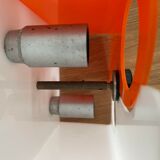 Vintage two-light wall lamp, ABS orange and white, France 1970