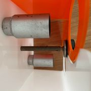 Vintage two-light wall lamp, ABS orange and white, France 1970