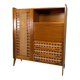 Vintage buffet, rattan and wood secretary from the 1960s.