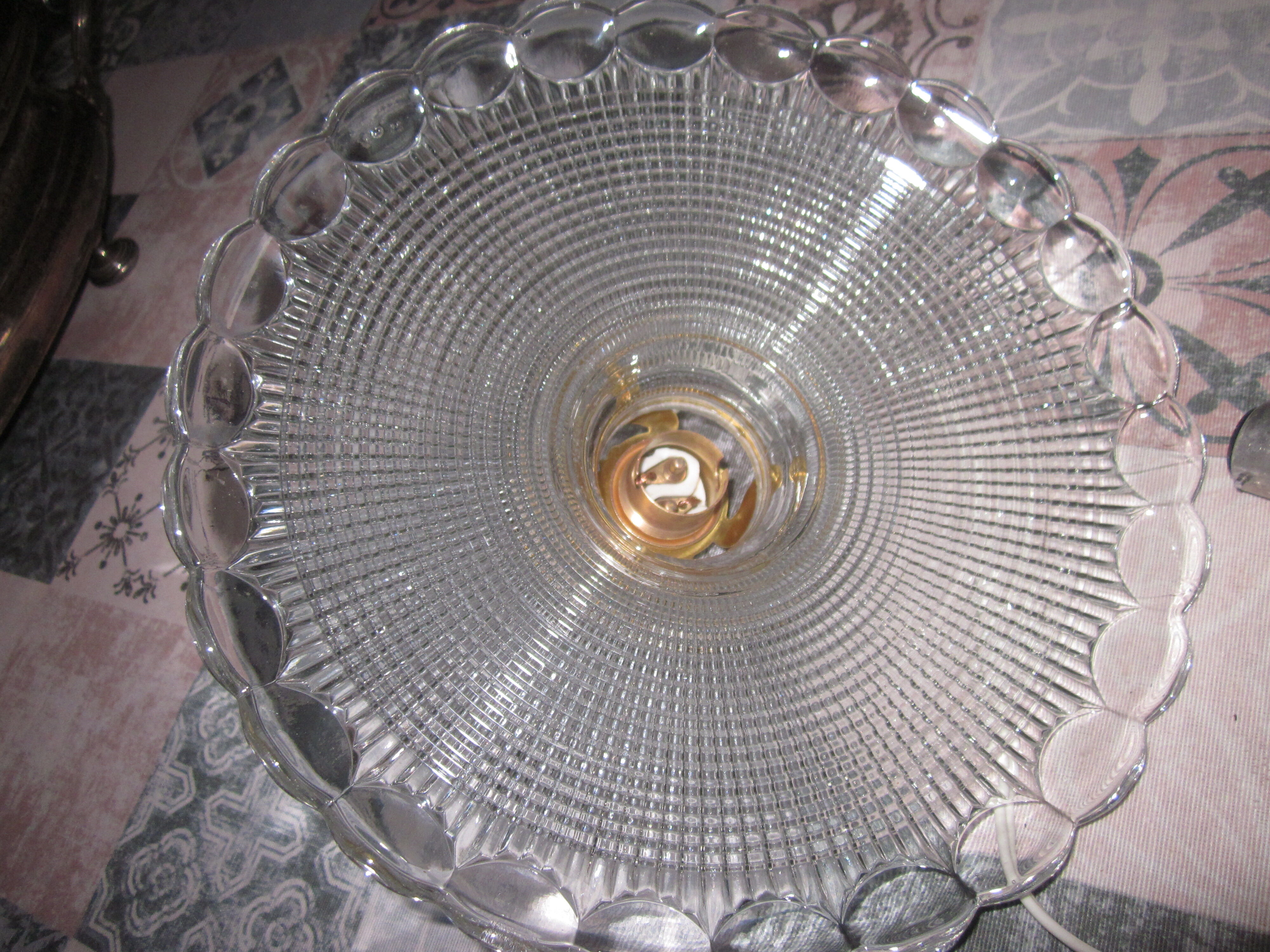 Glass hanging lamp of the 50s