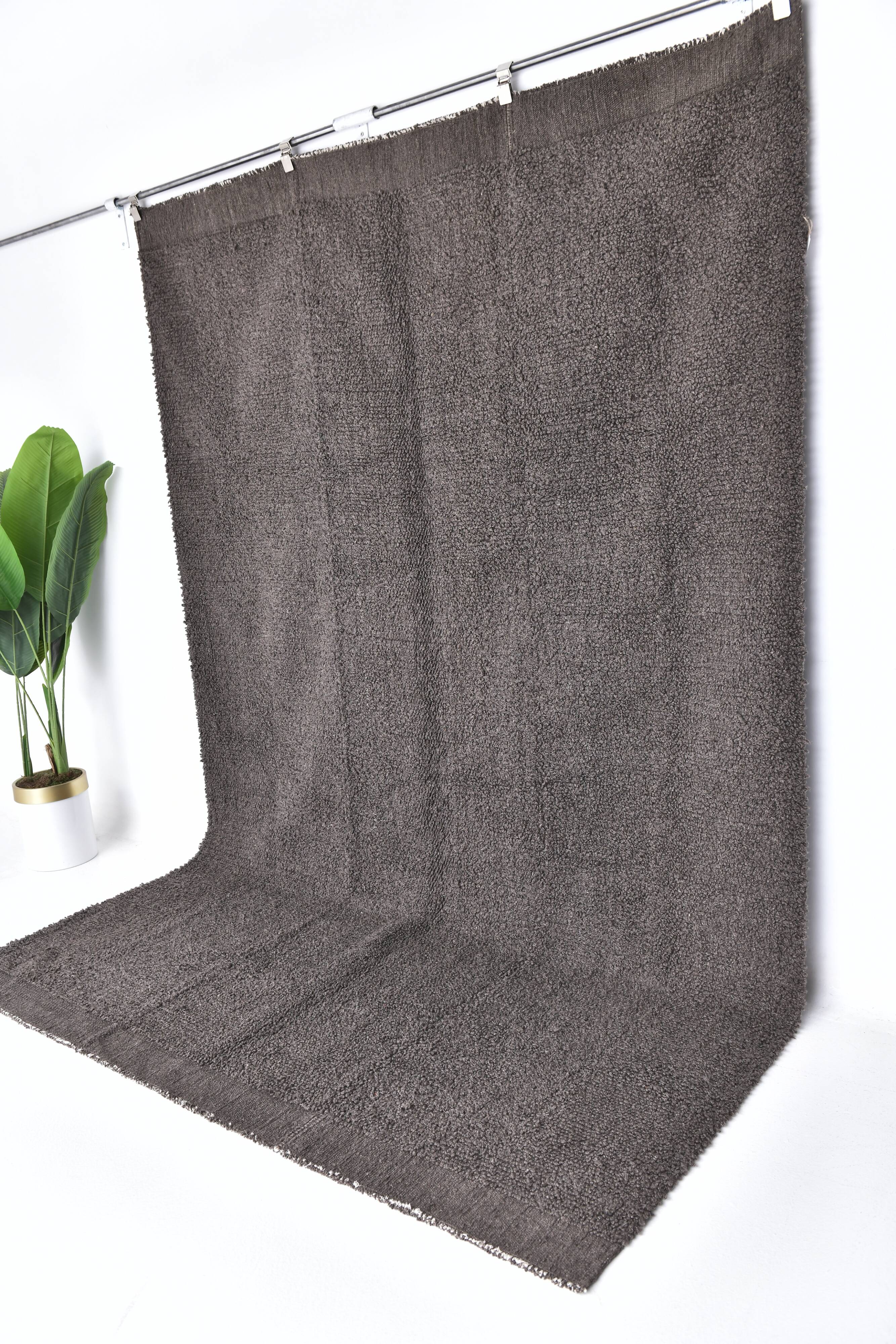 7x10 Brown & Gray Vintage Wool Rug 209x304Cm