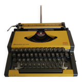 Vintage yellow portable typewriter, working, AEG, new ribbon