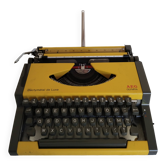 Vintage yellow portable typewriter, working, AEG, new ribbon