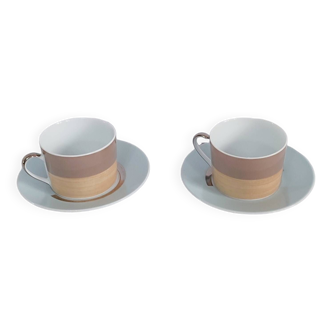 Paire de tasses et sous tasses Bernardaud