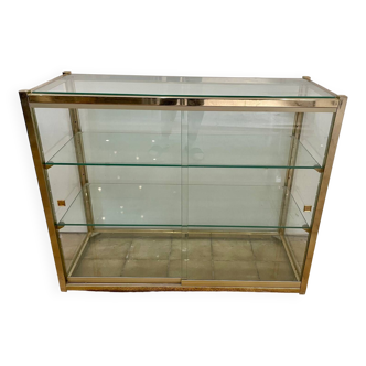 Exhibition display case in gilded brass 20th century period