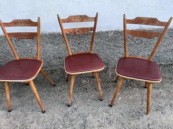 Chaise bistrot brasserie vintage scandinave galette coloré - 1950 1960