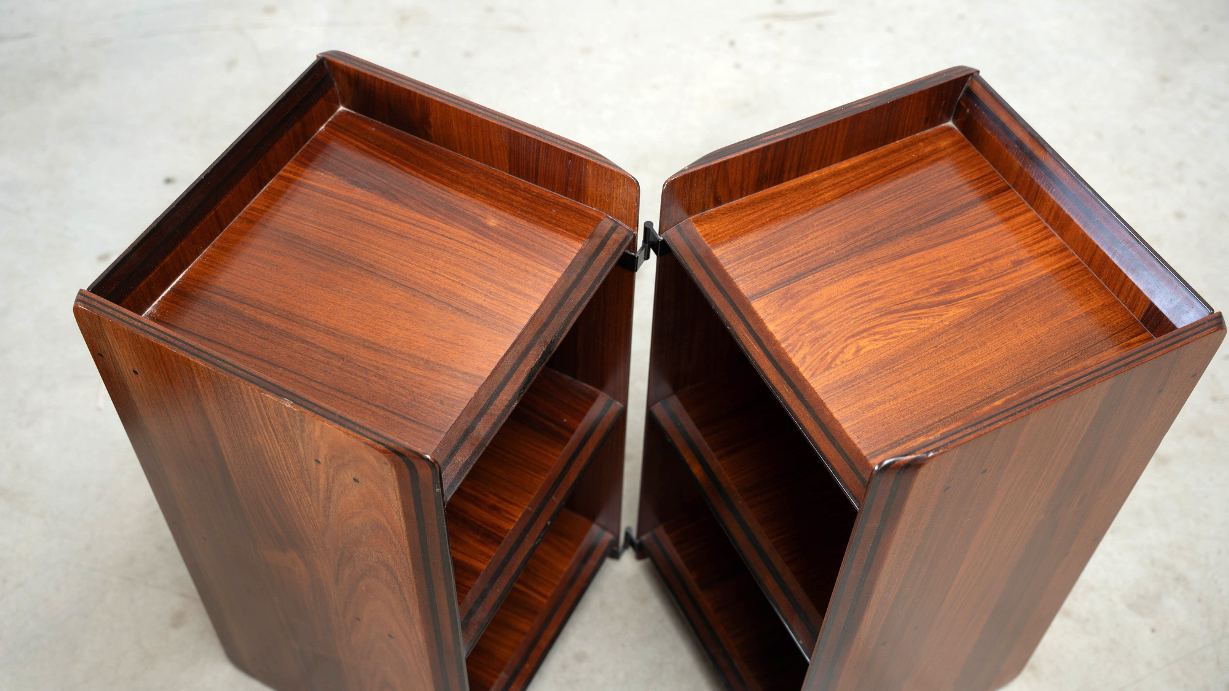 Rare rosewood side cabinets Afra Tobia Scarpa for Maxalto