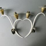 Pair of metal and glass sconces, 50s