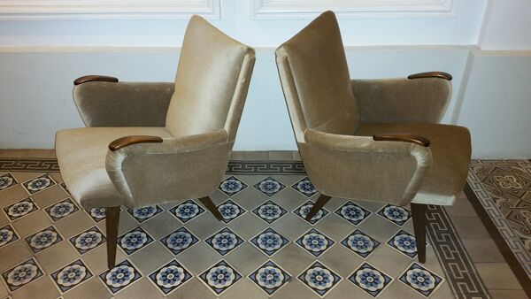 Lot de 3 fauteuils danois années 50/60 de Arno Votteler  knoll