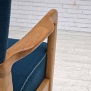 1970s, Danish armchair by Fritz Hansen, furniture wool, beech wood.