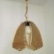 French ceiling light in gold metal with 4 decorative glass panels.