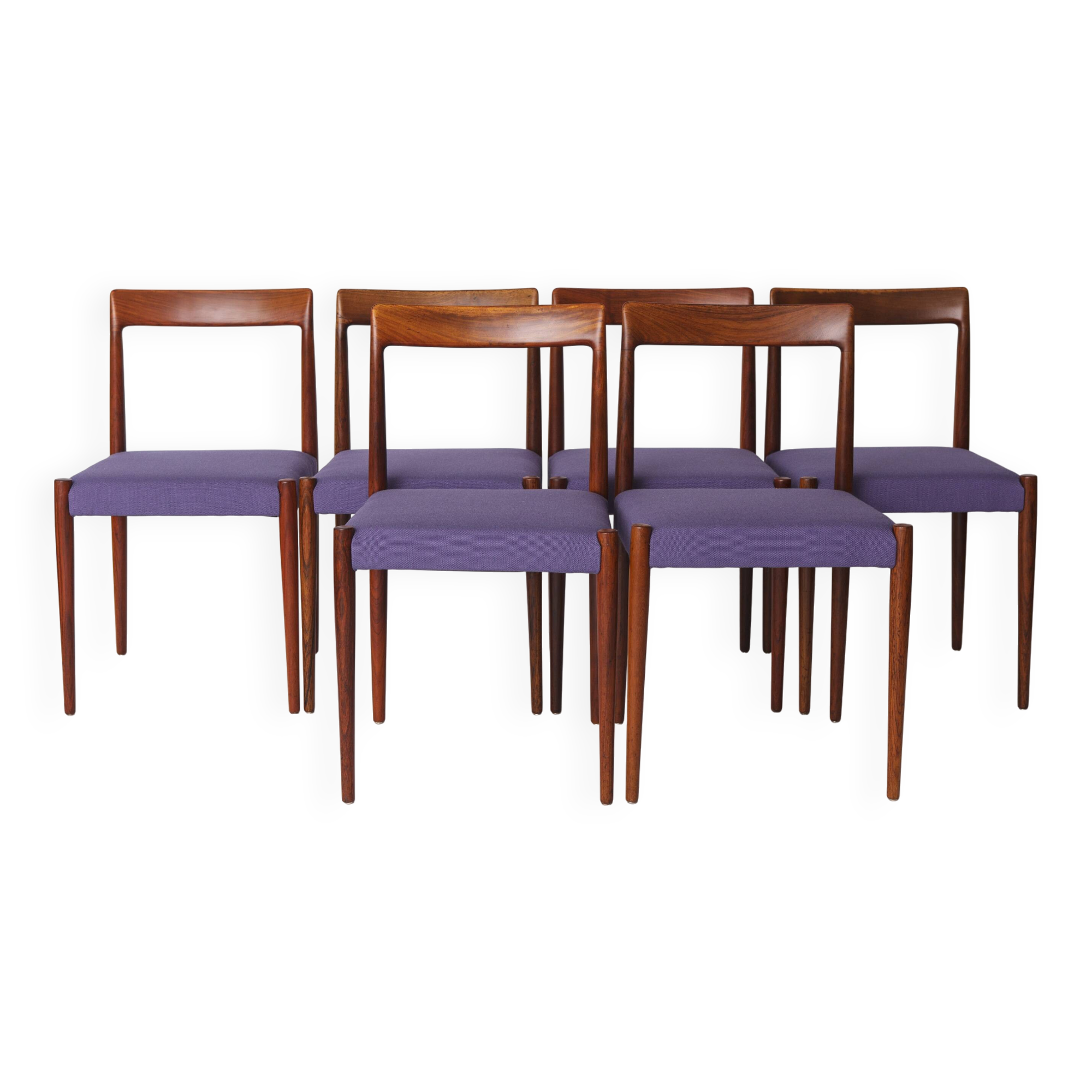 Set of 6 Vintage Rosewood Dining Chairs by Lübke, Germany, 1970s