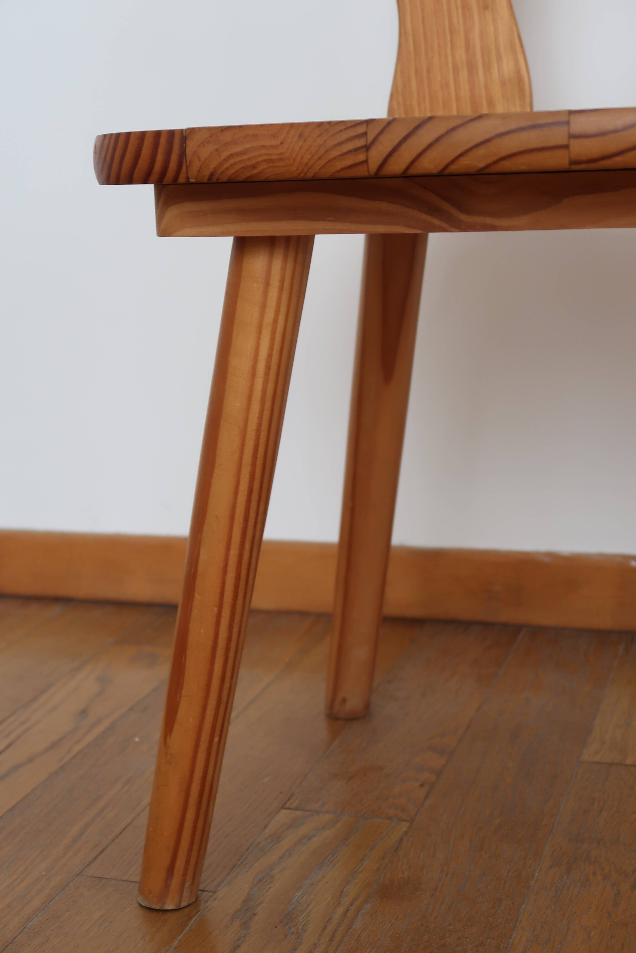 Pair of Scandinavian pine chairs